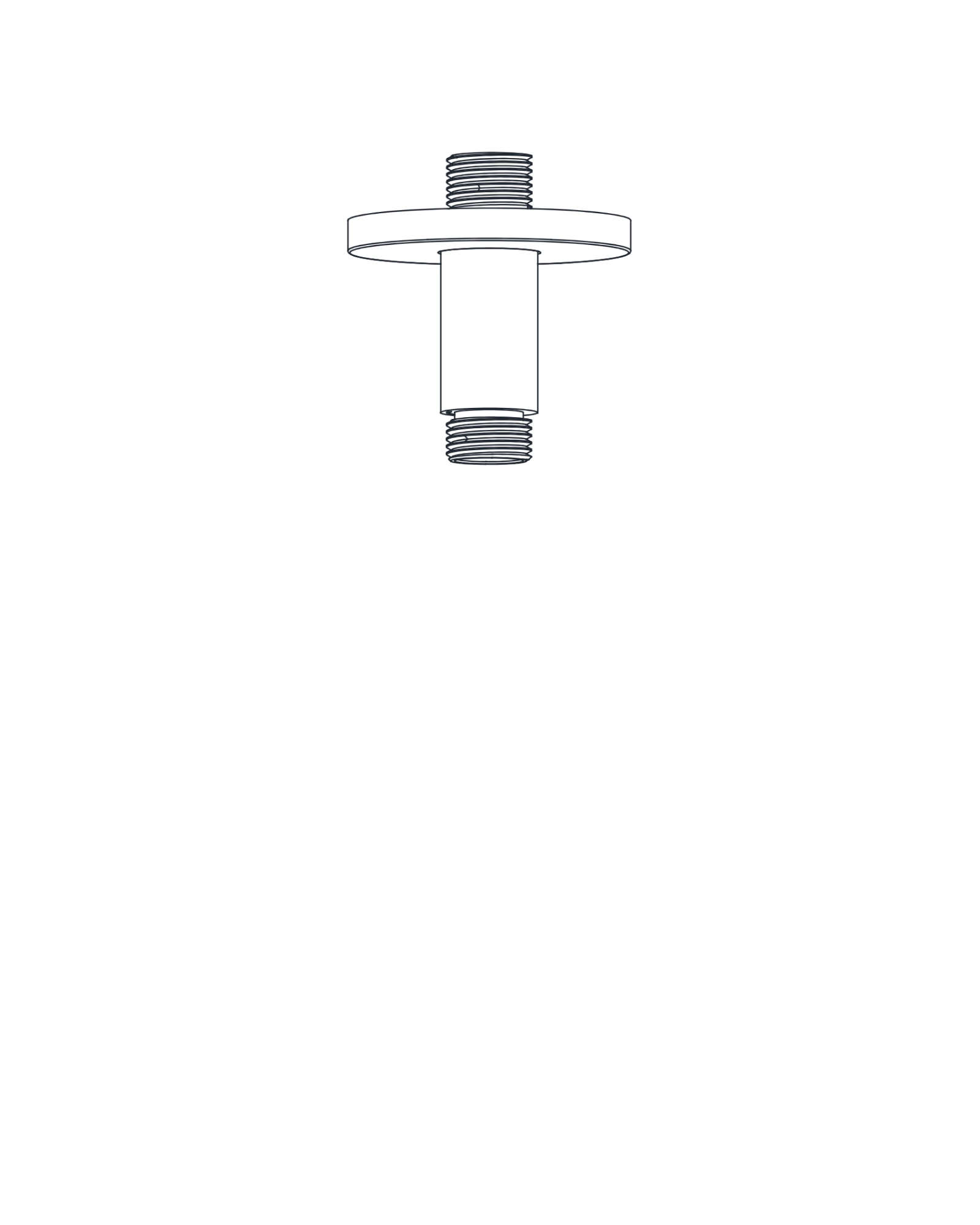 2" Ceiling Shower Arm