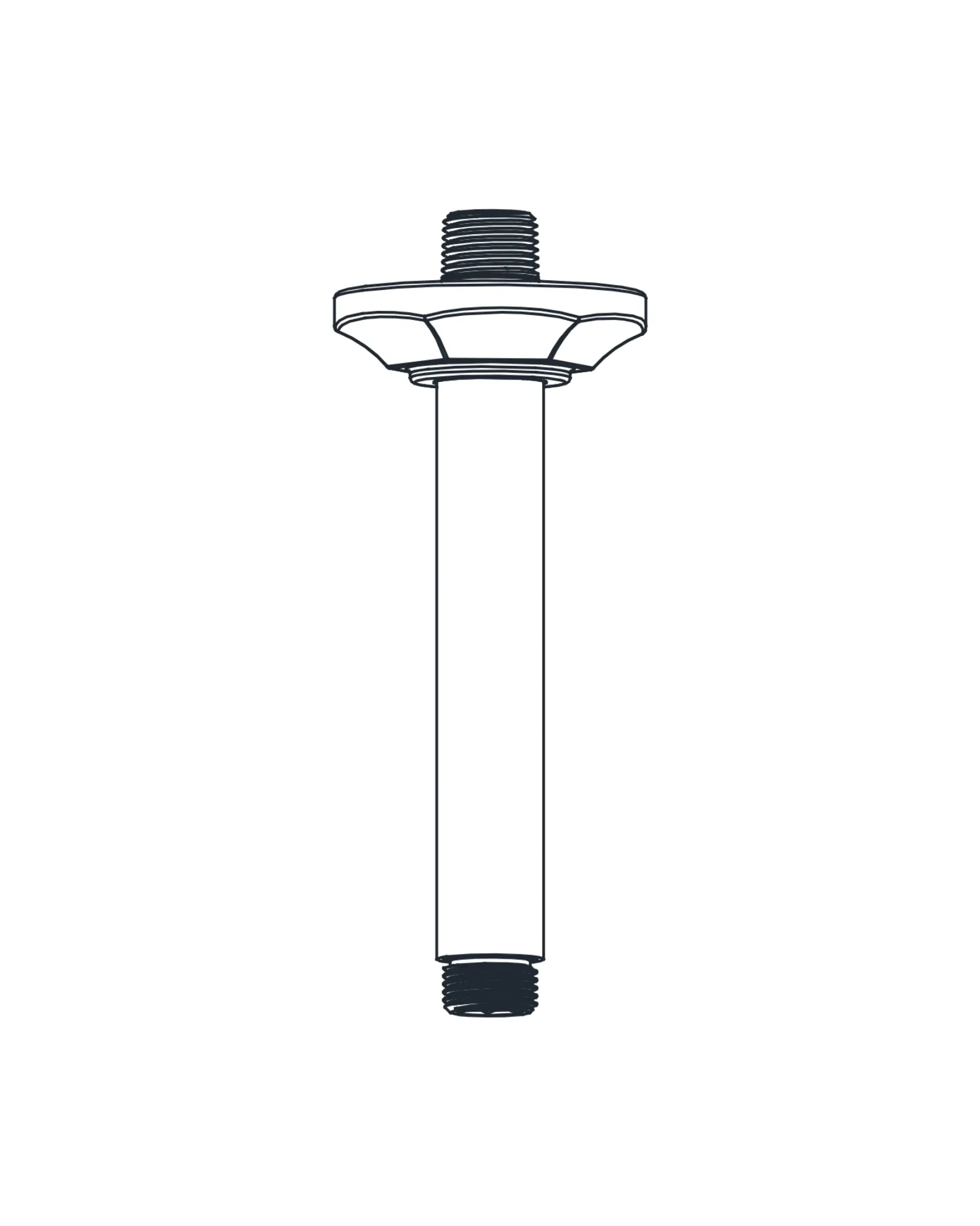 6" Solid Brass Ceiling Shower Arm
