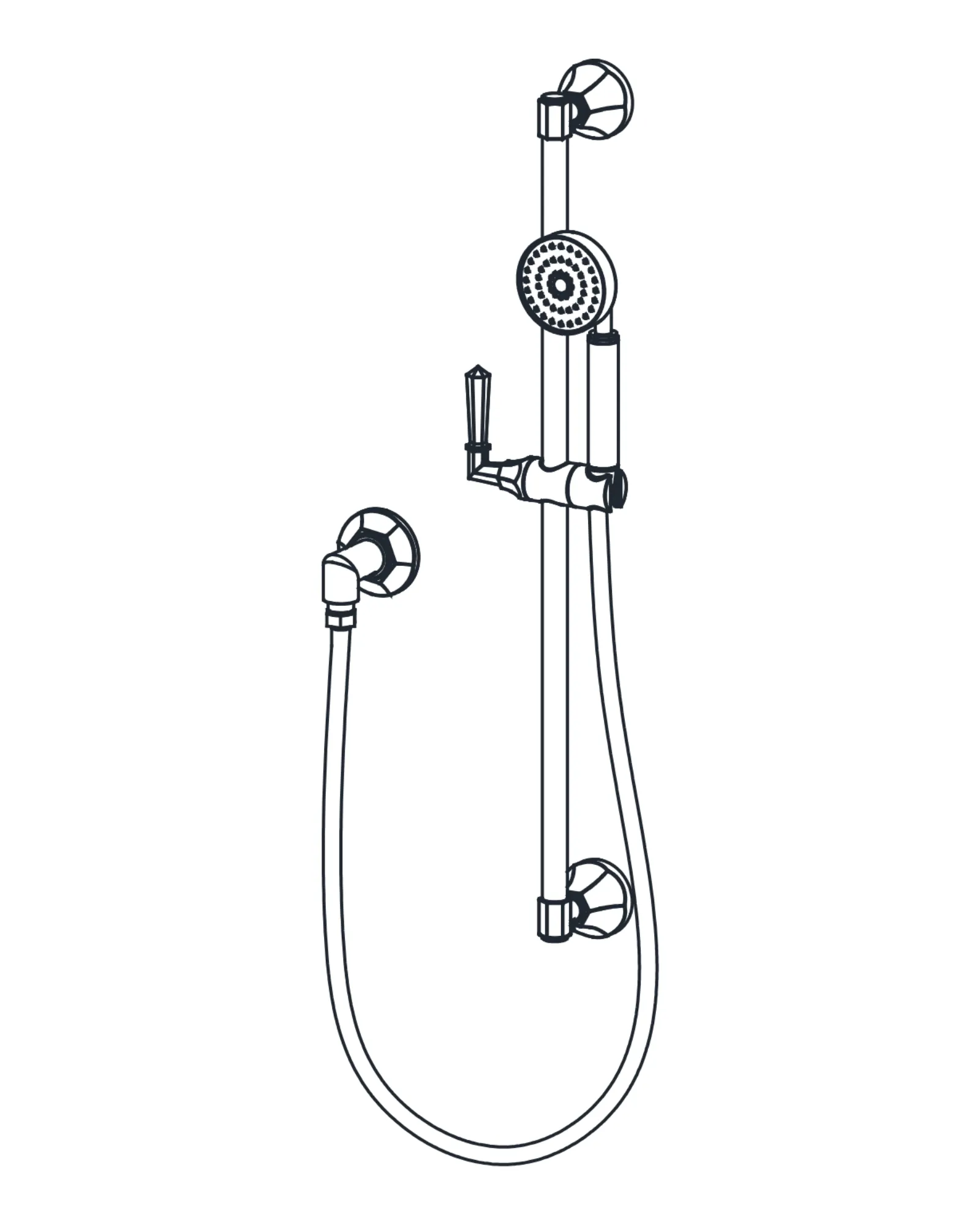 28" slide bar handheld kit (elbow included)