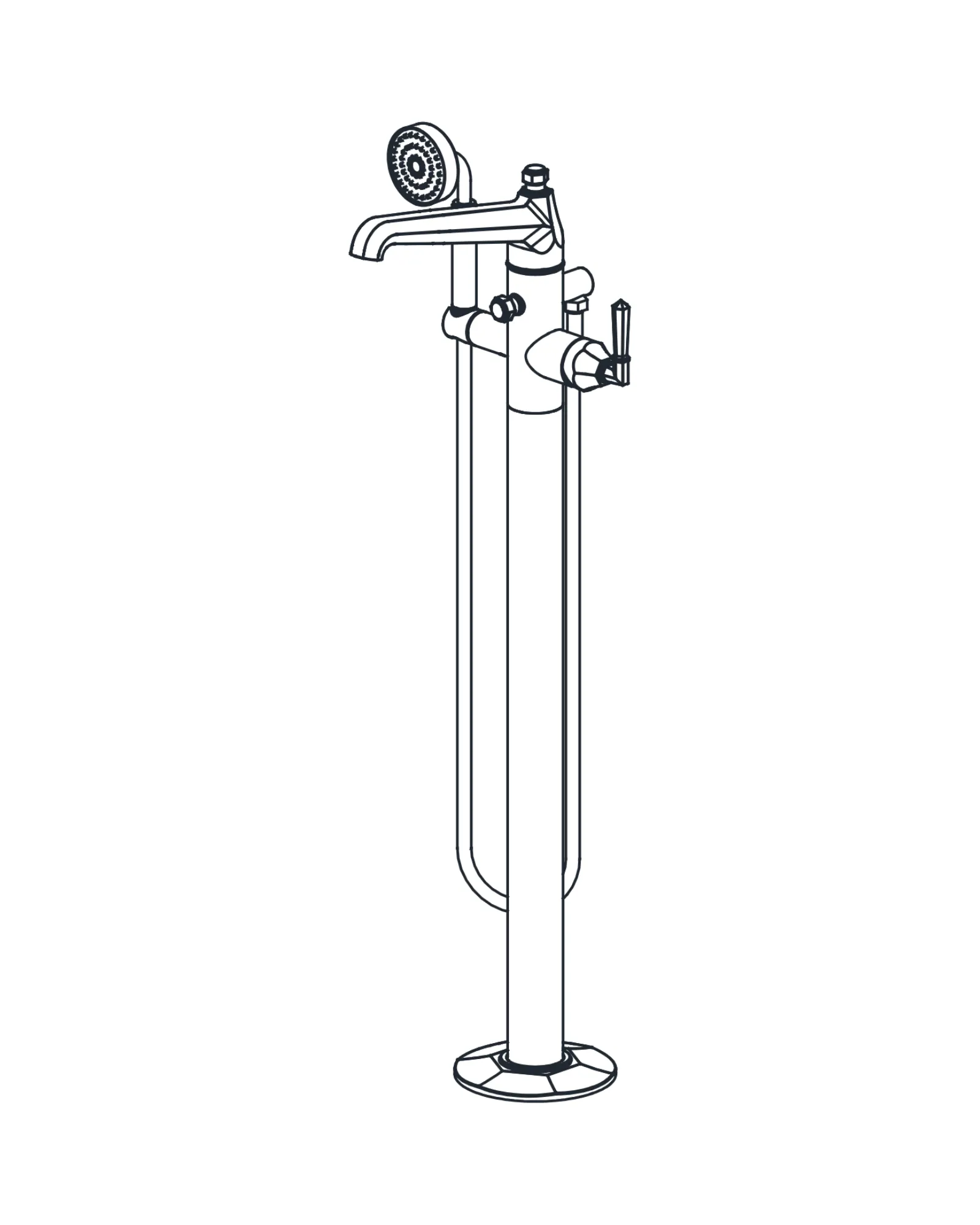 Floor-Mounted Tub Filler