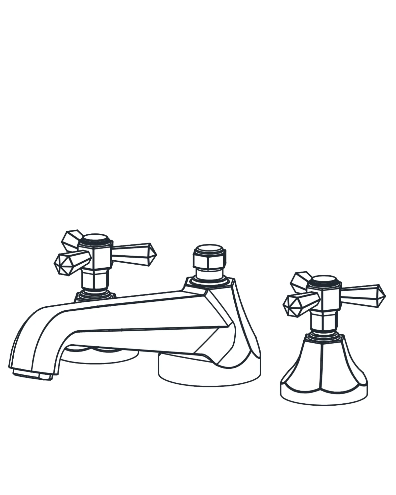 Deck-mount tub filler