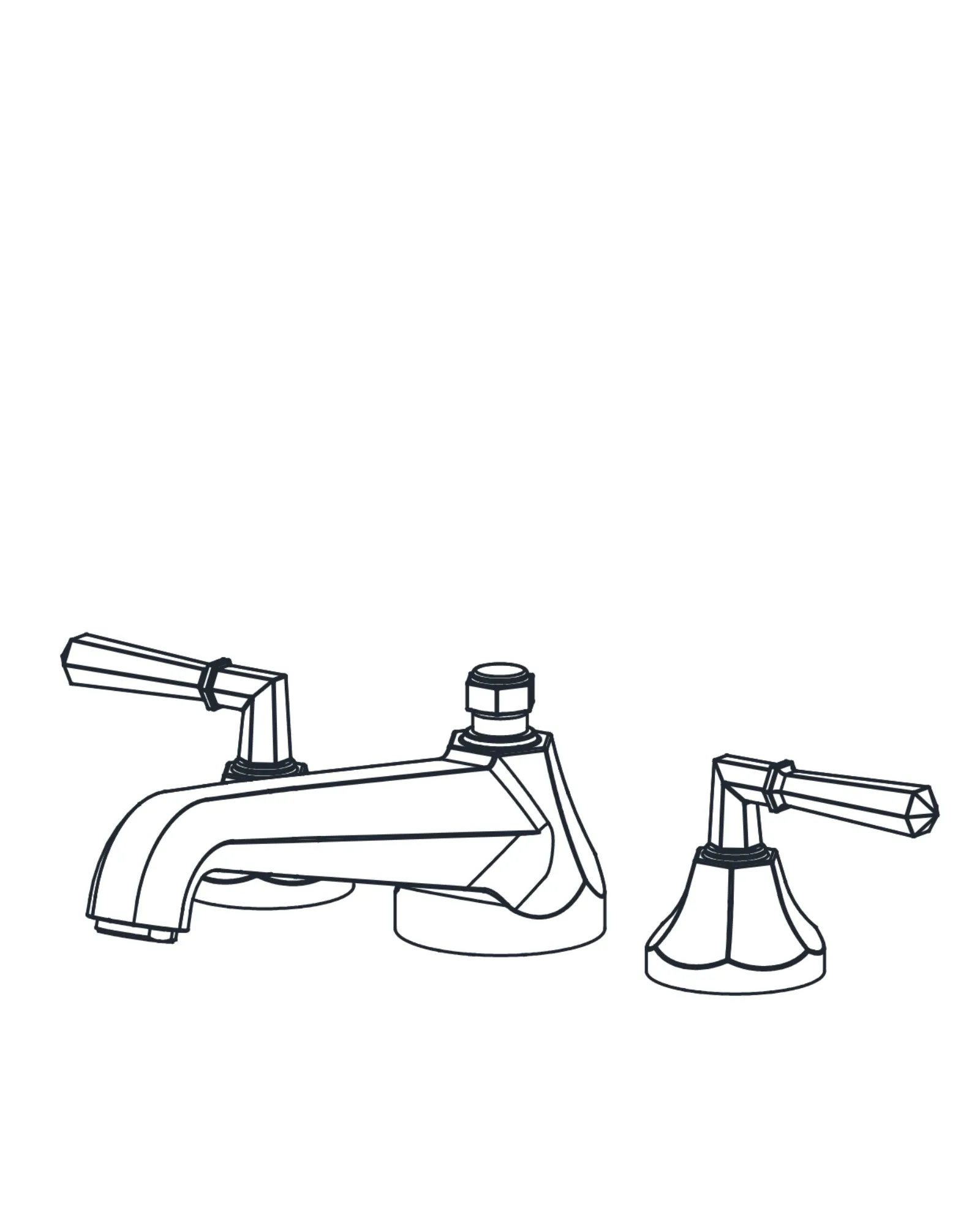 Deck-mount tub filler
