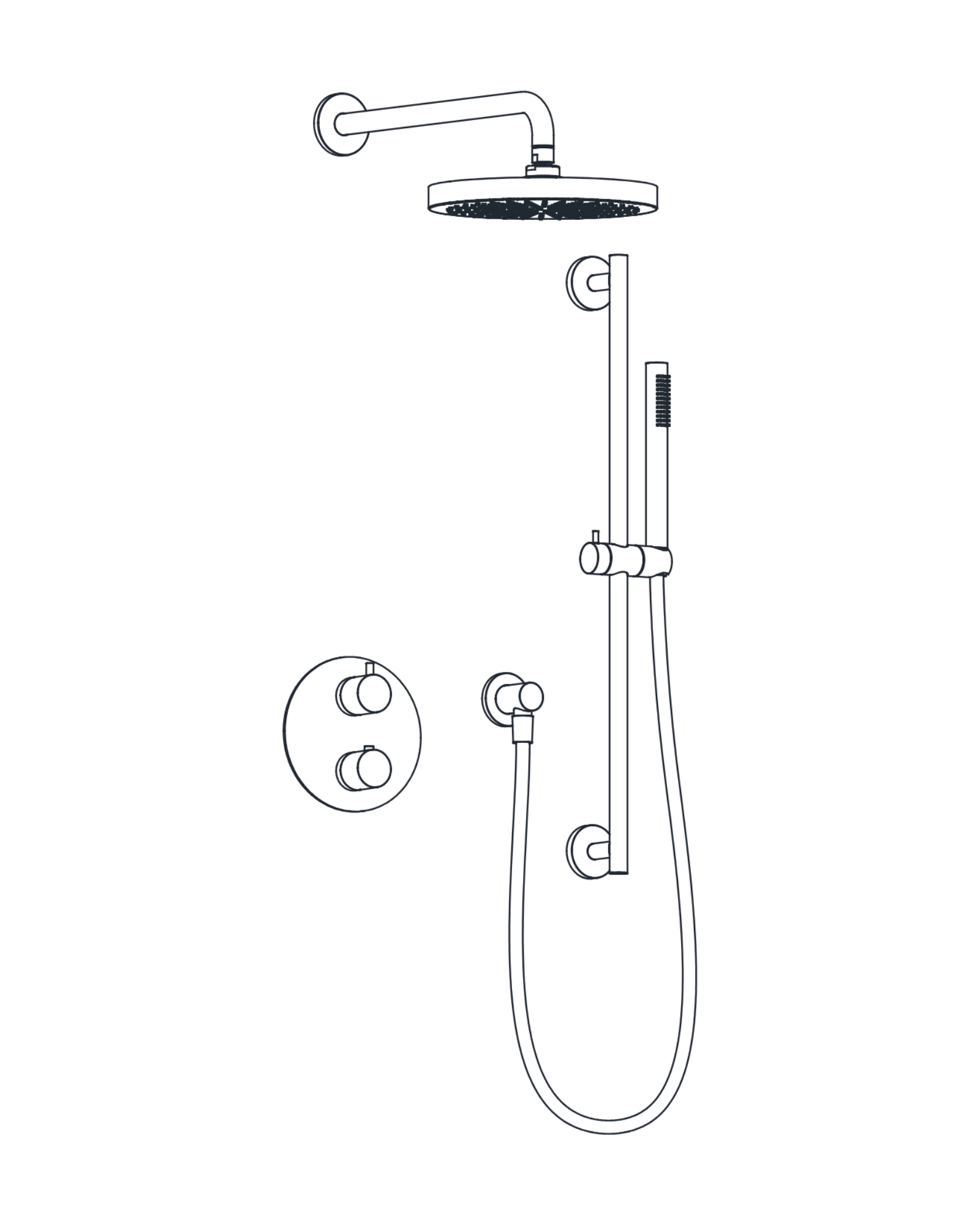 2-Way Thermostatic Shower Trim Set