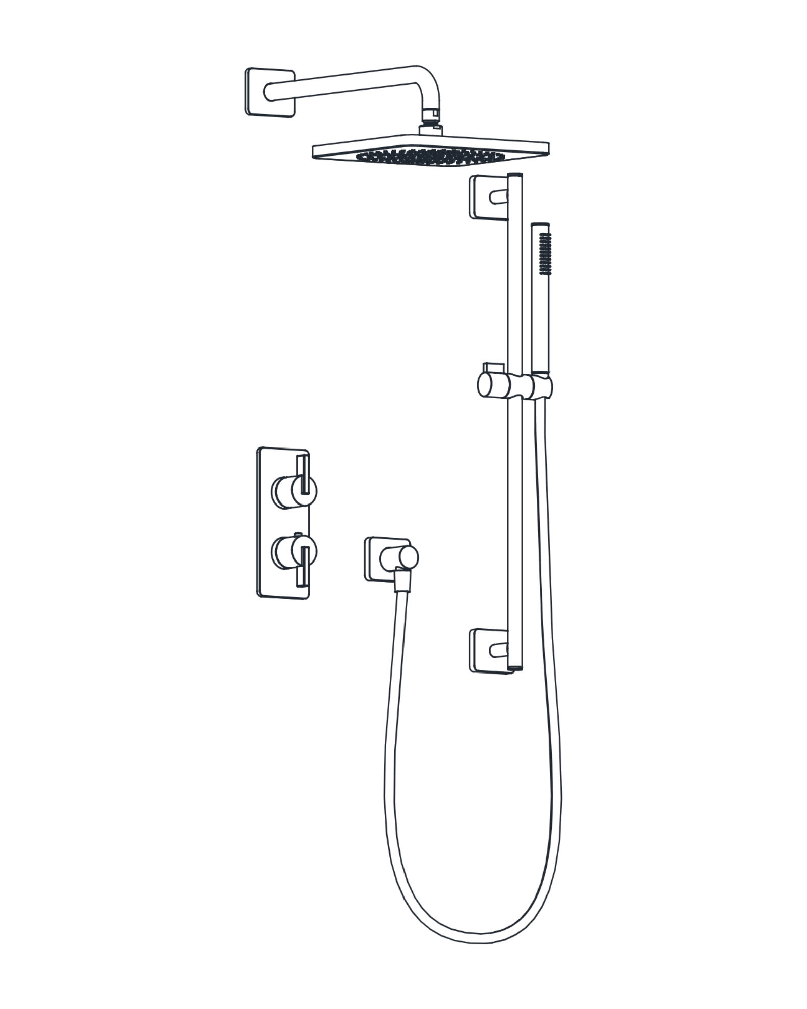 2-Way Thermostatic Shower Trim Set