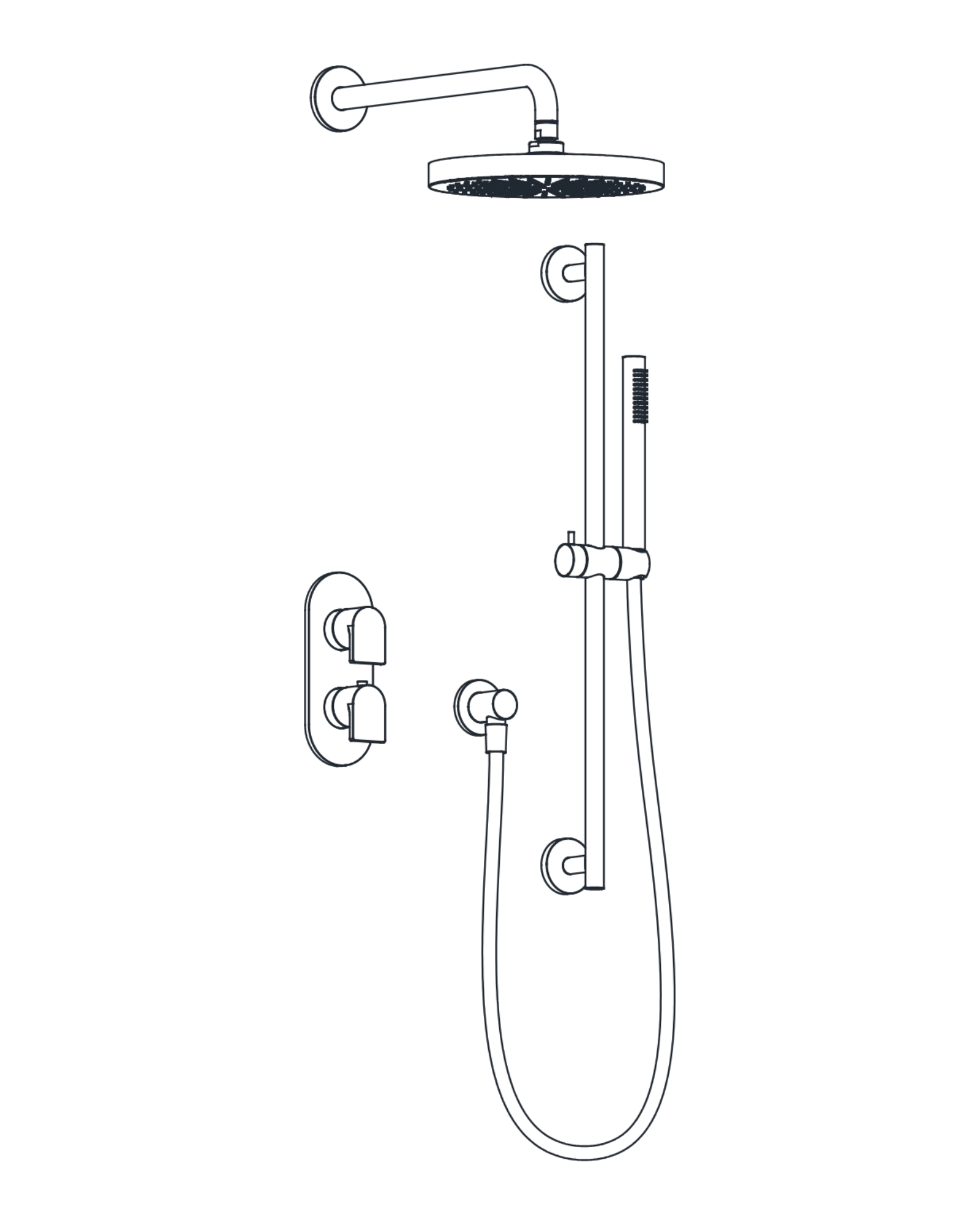 2-Way Thermostatic Shower Trim Set