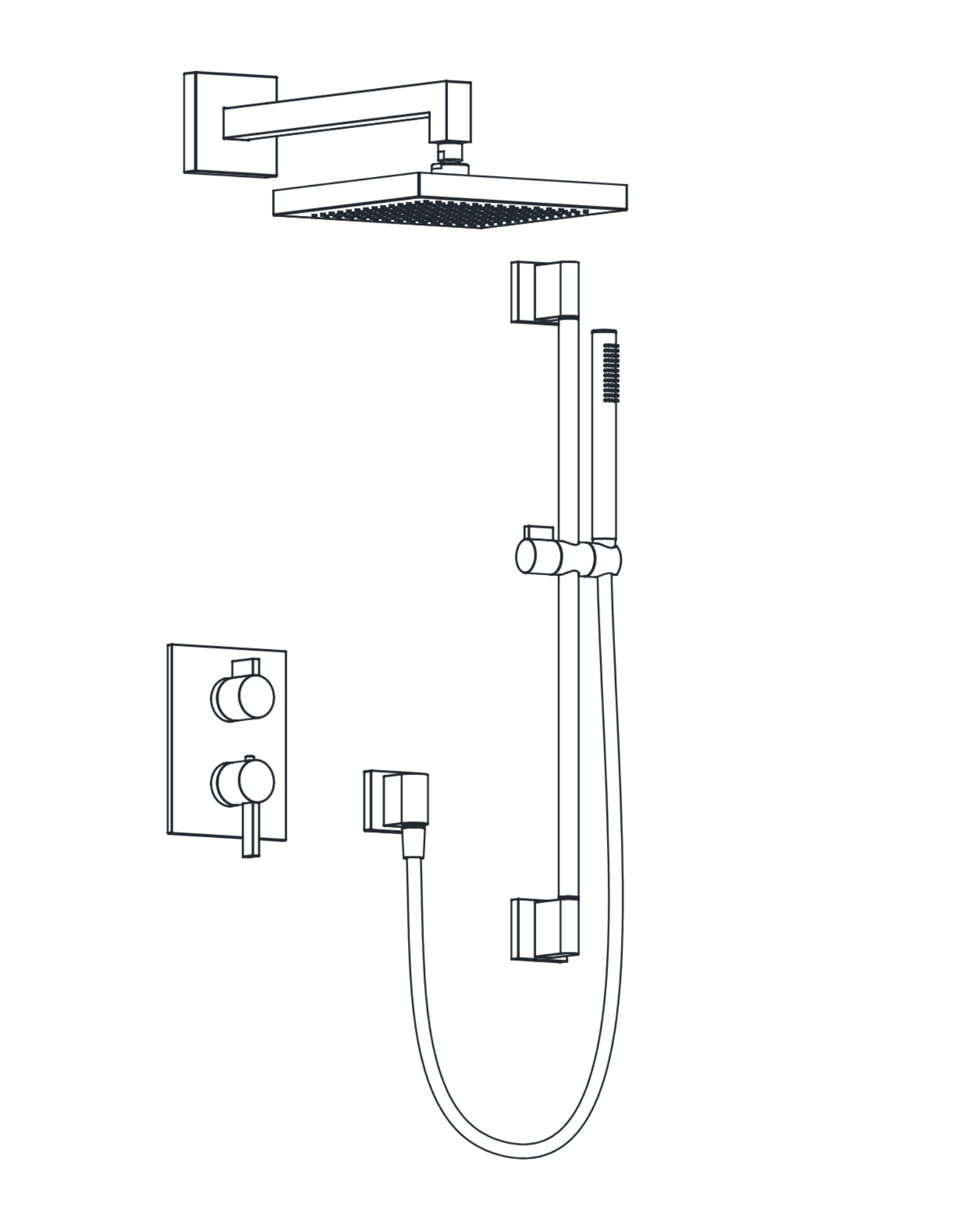 2-Way Thermostatic Shower Trim Set