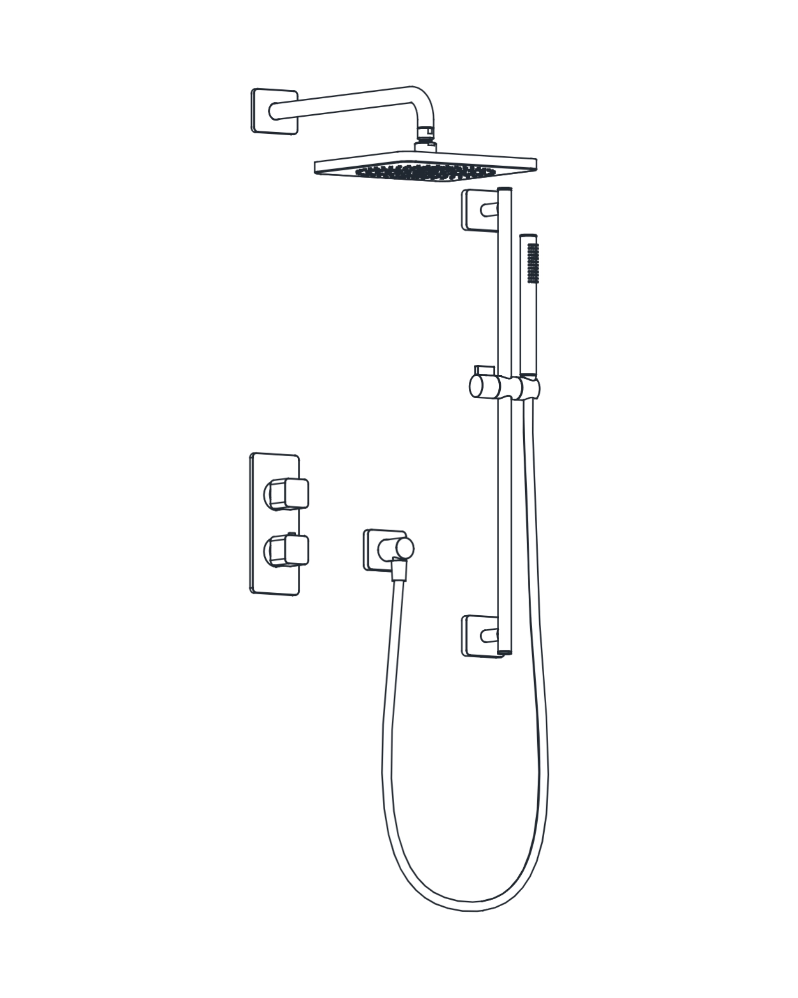 2-Way Thermostatic Shower Trim Set