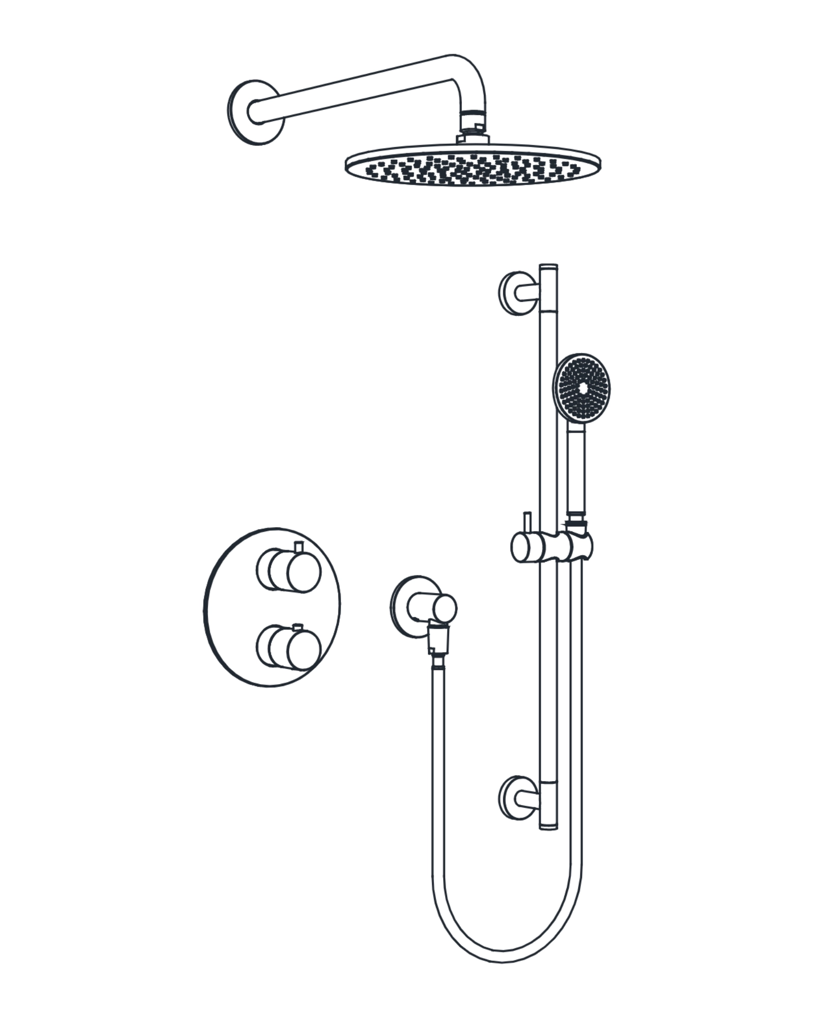2-Way Thermostatic Shower Trim Set