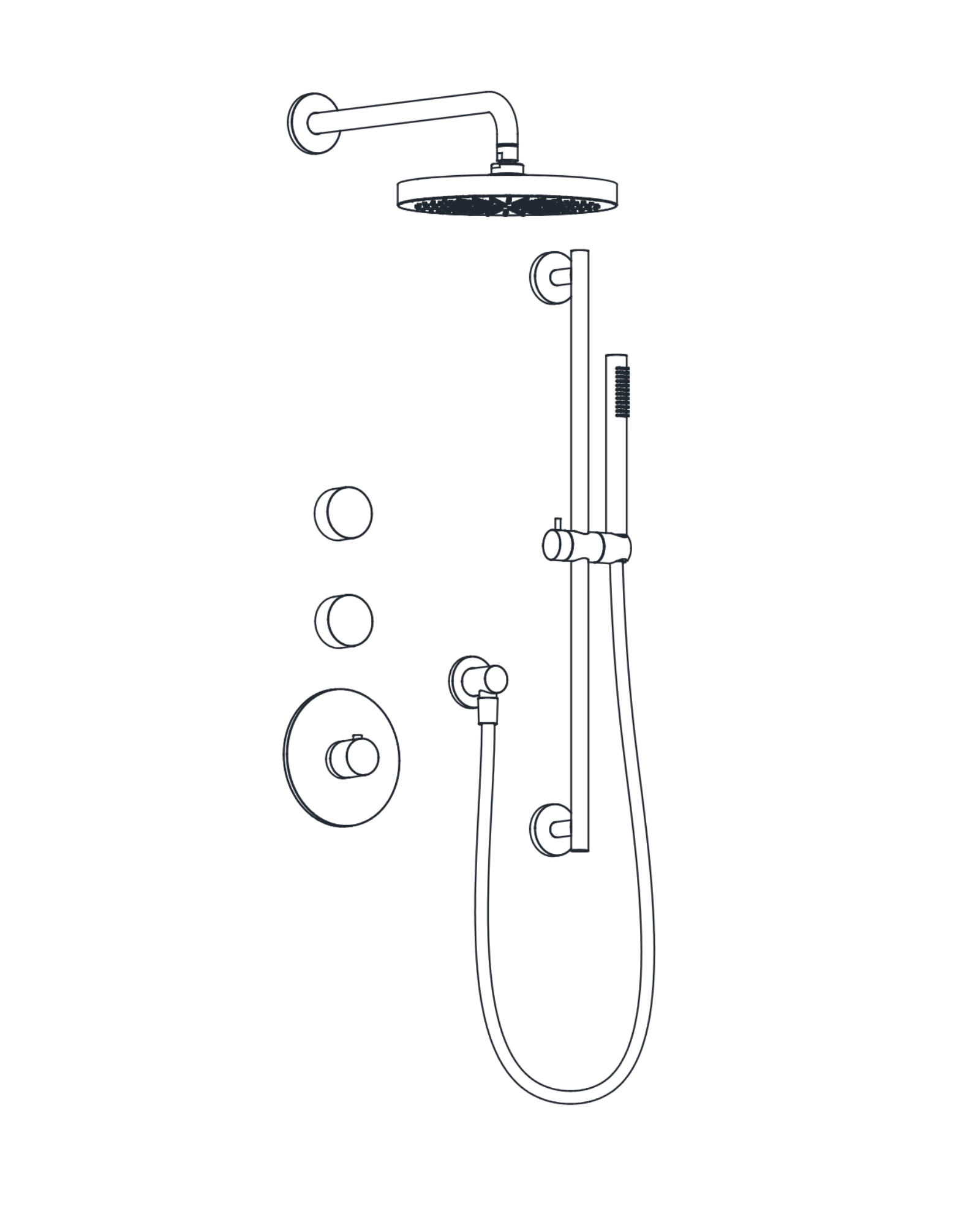 2-Way Thermostatic Shower Trim Set