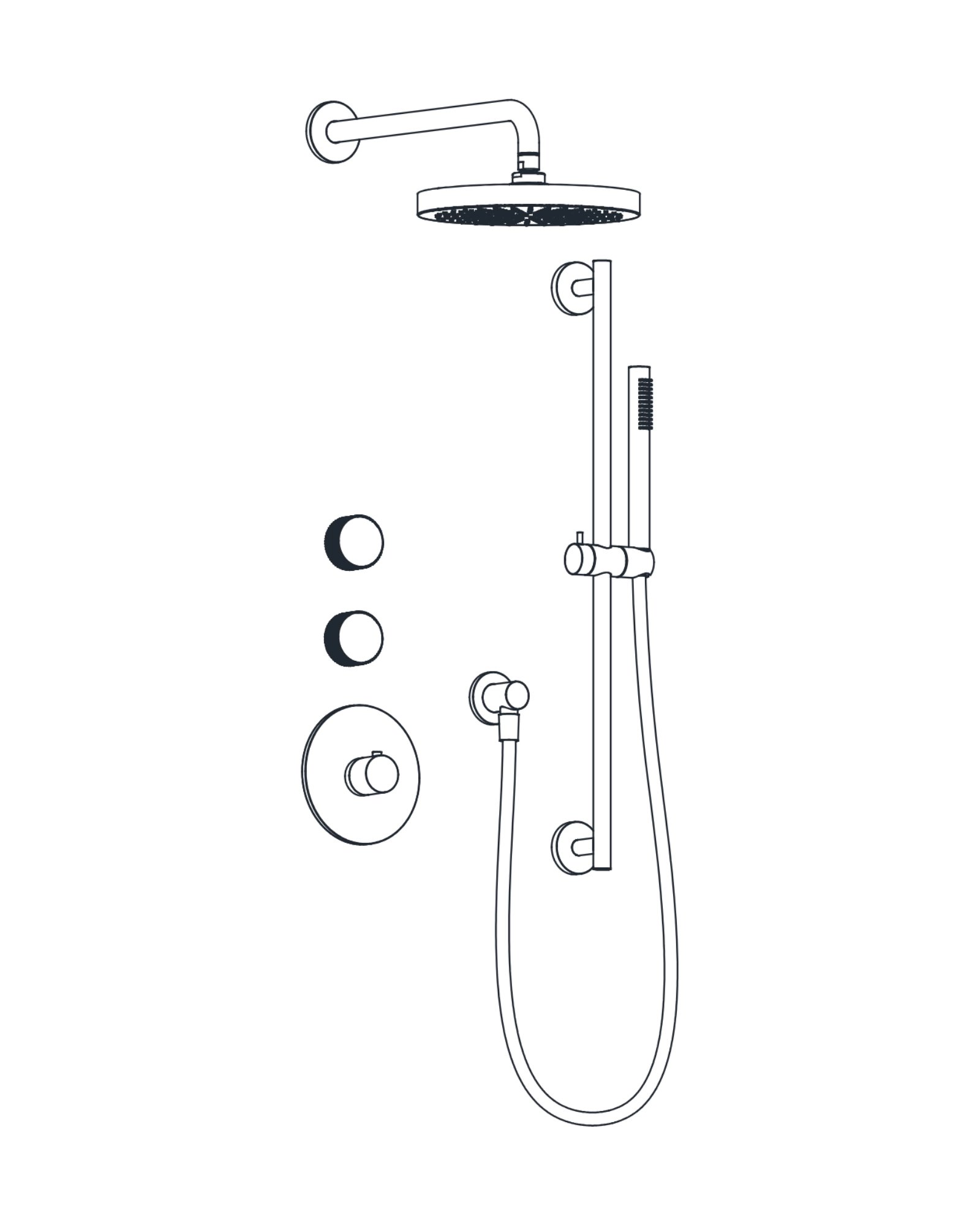 2-Way Thermostatic Shower Trim Set