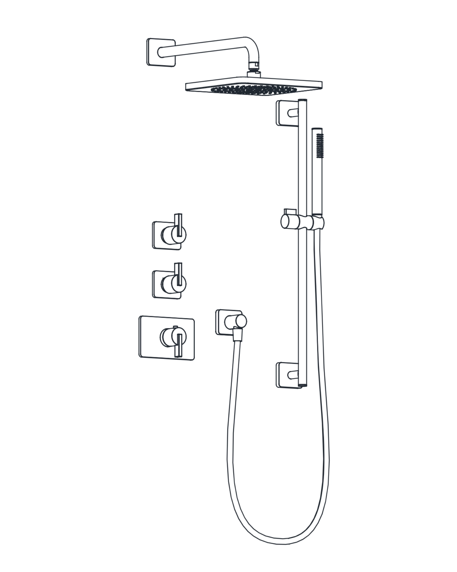 2-Way Thermostatic Shower Trim Set