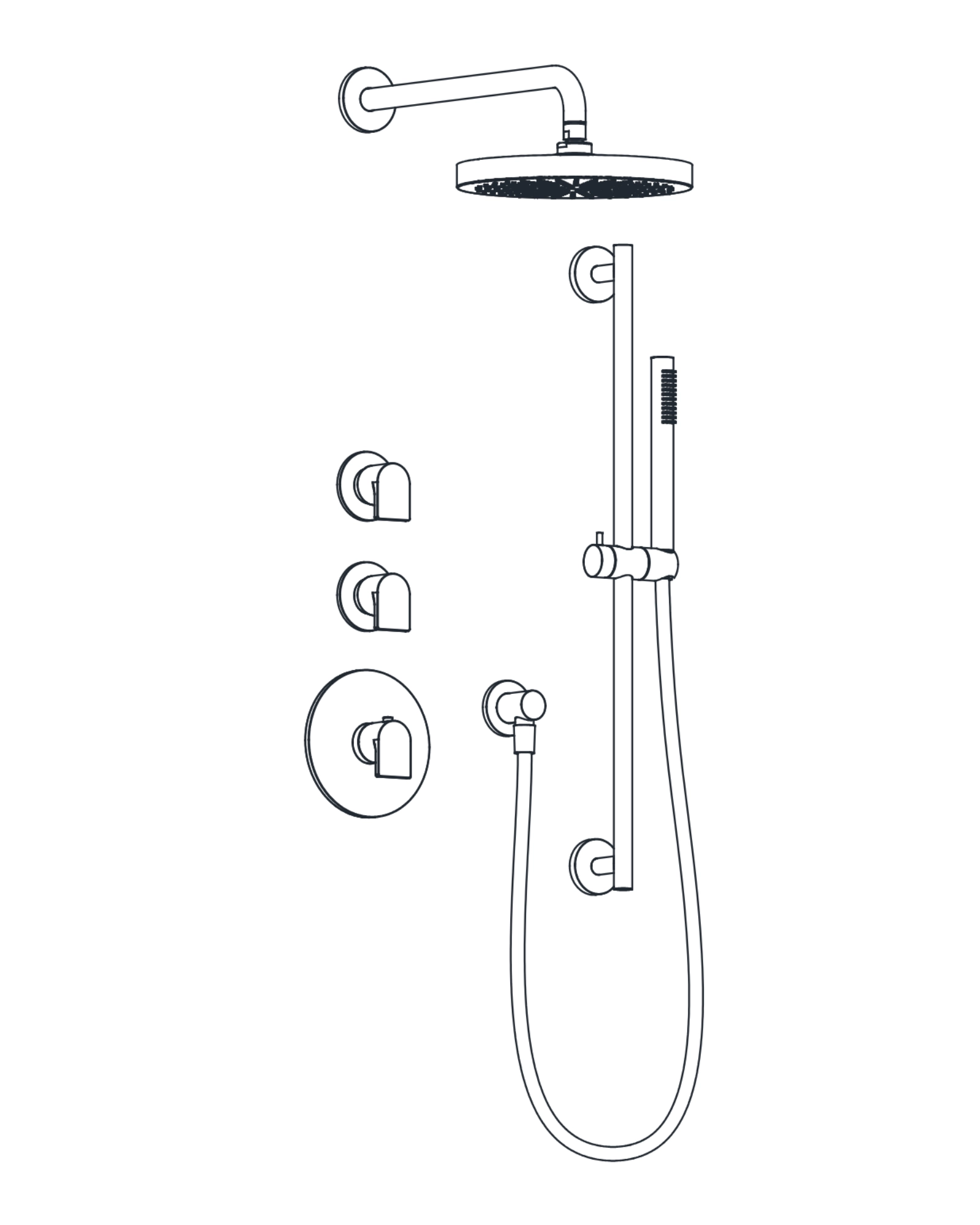 2-Way Thermostatic Shower Trim Set