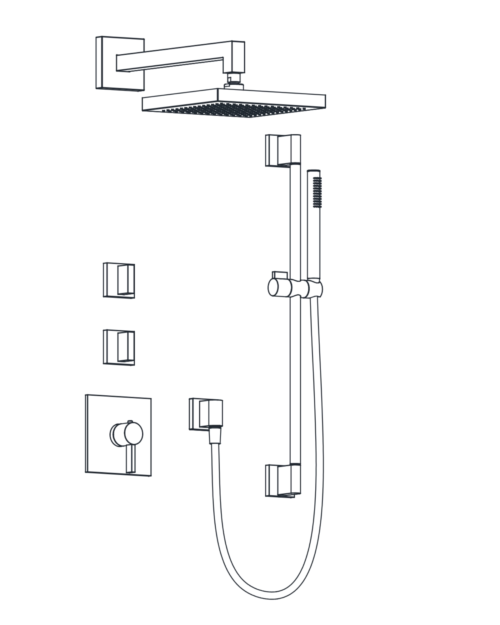 2-Way Thermostatic Shower Trim Set