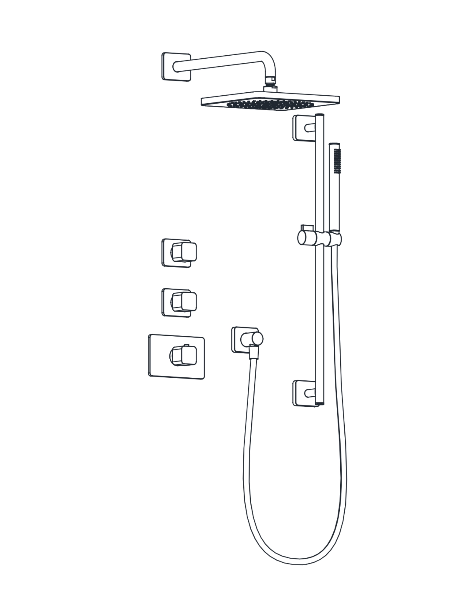2-Way Thermostatic Shower Trim Set
