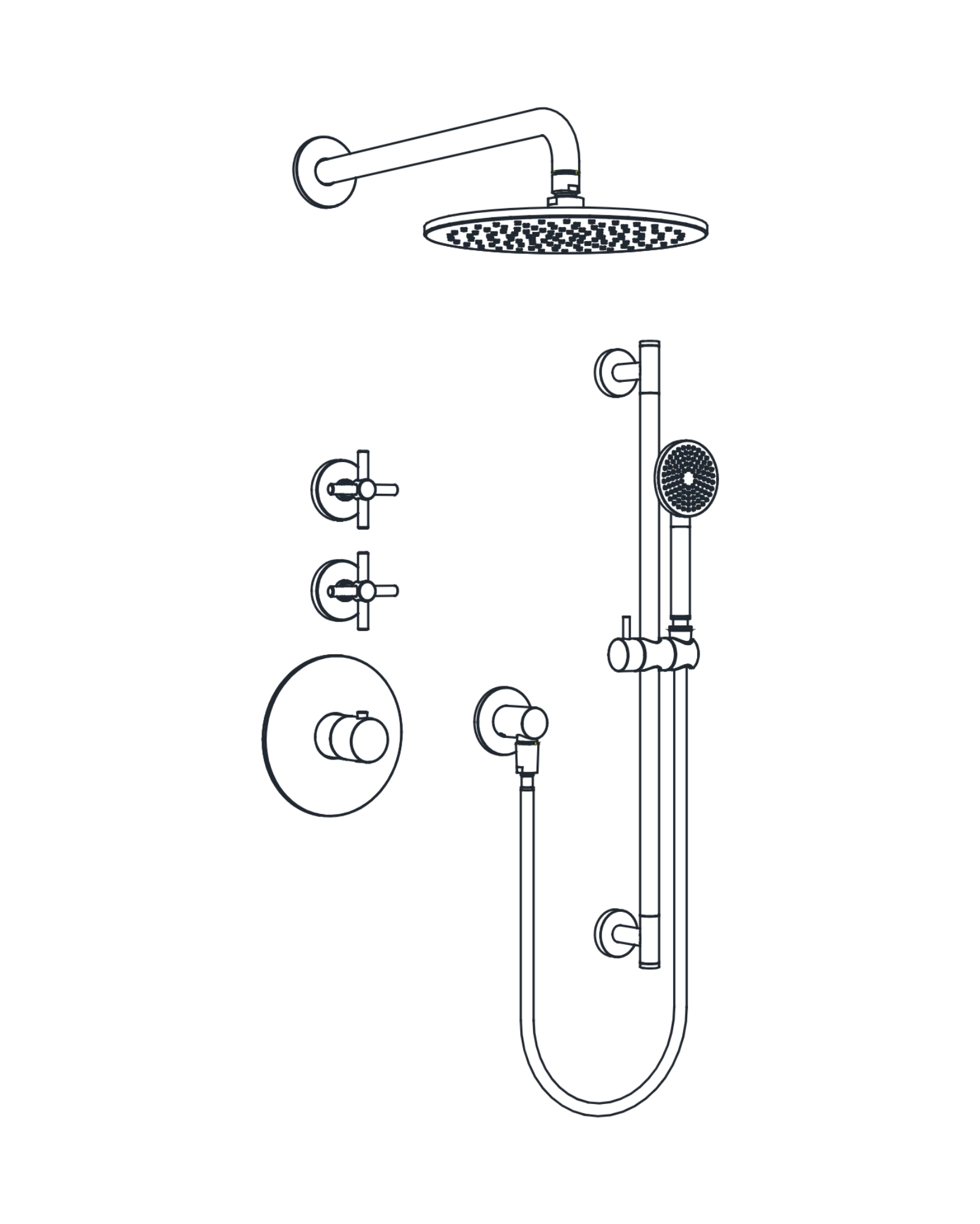 2-Way Thermostatic Shower Trim Set