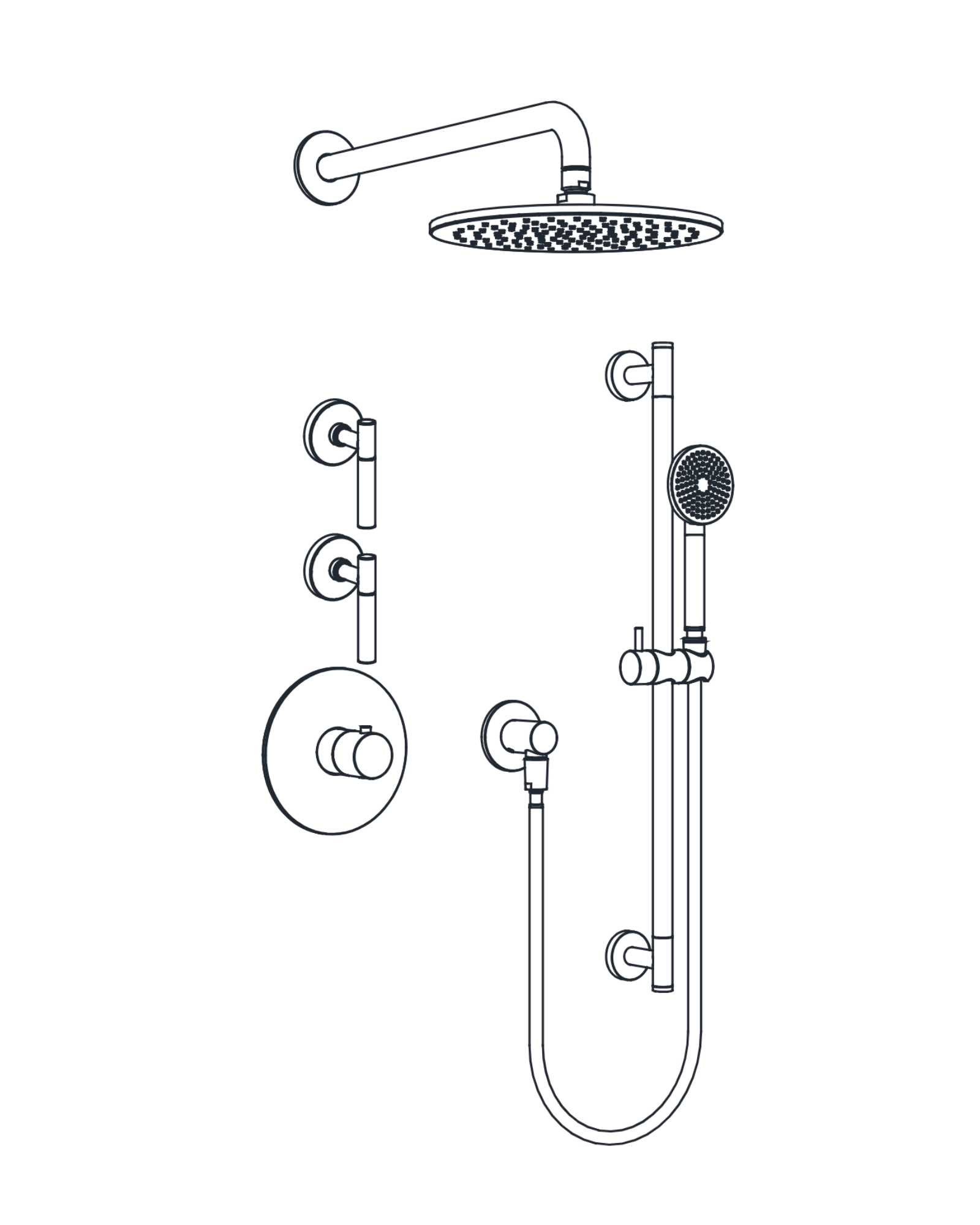 2-Way Thermostatic Shower Trim Set