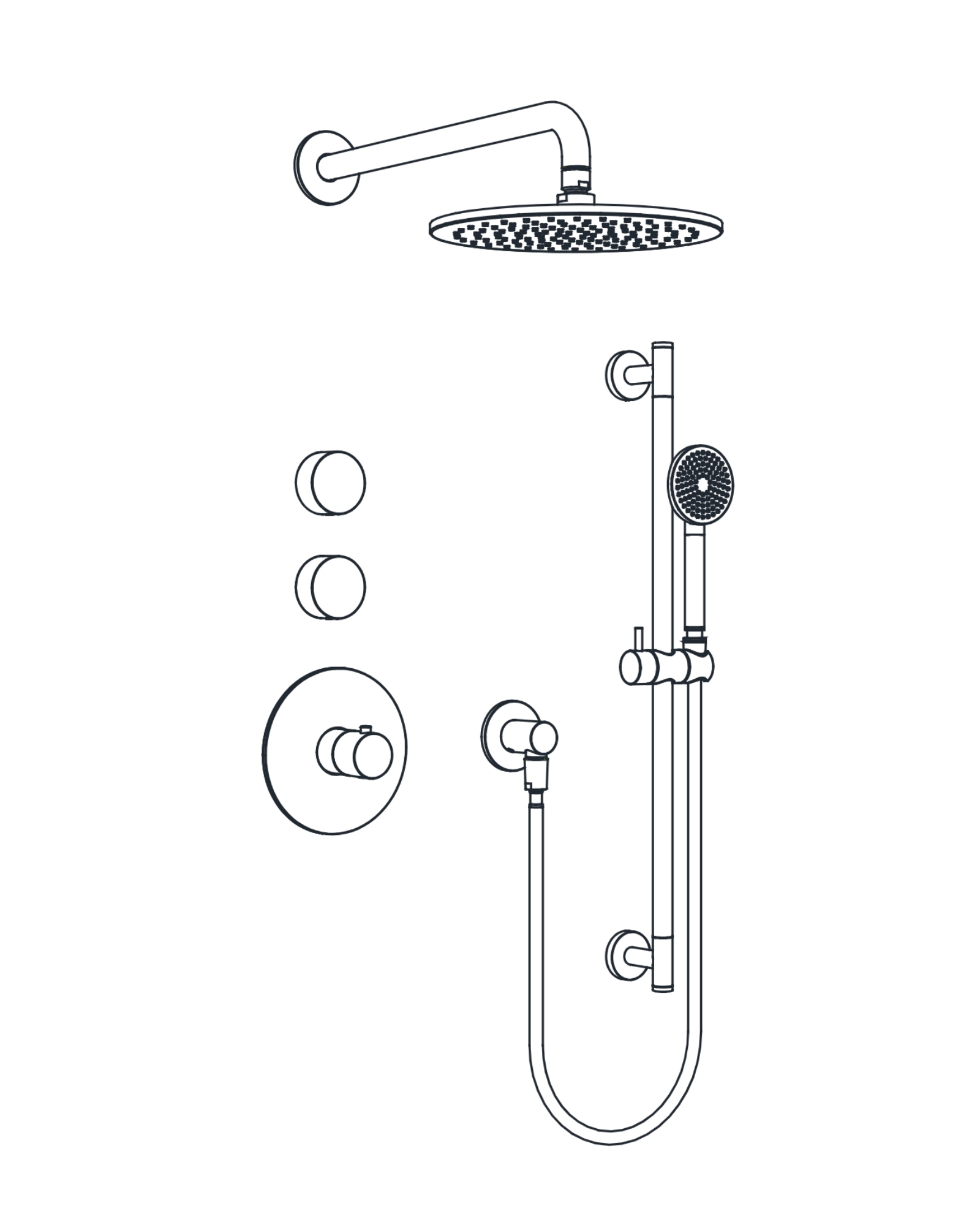 2-Way Thermostatic Shower Trim Set