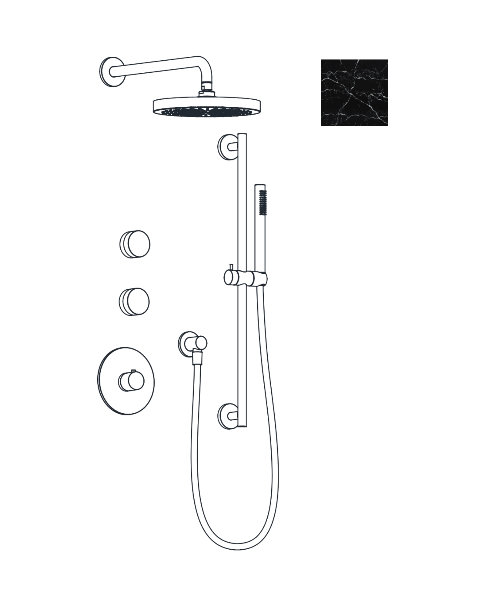 2-Way Thermostatic Shower Trim Set