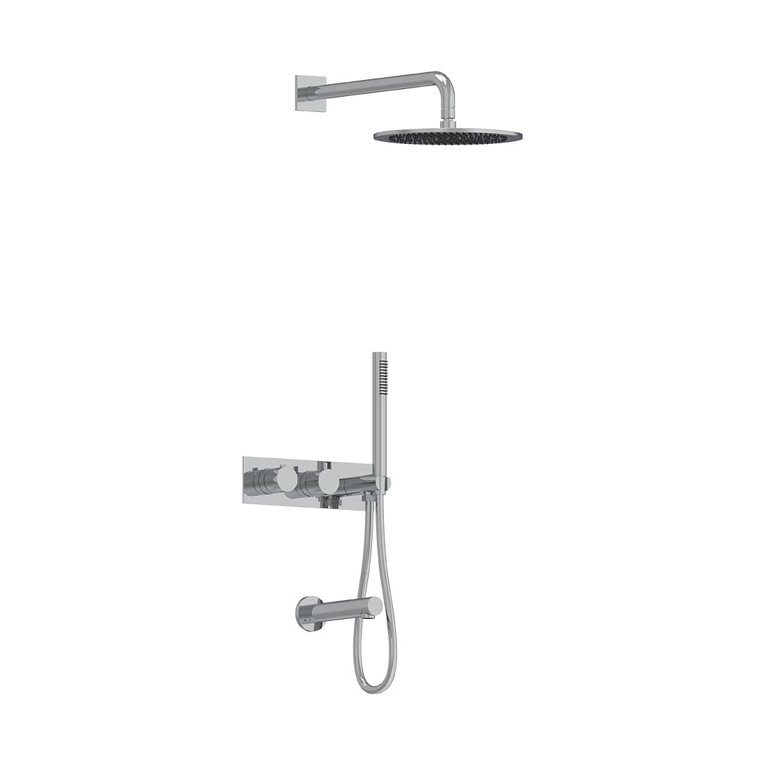 3-Way Thermostatic Shower Trim Set with Tub Spout