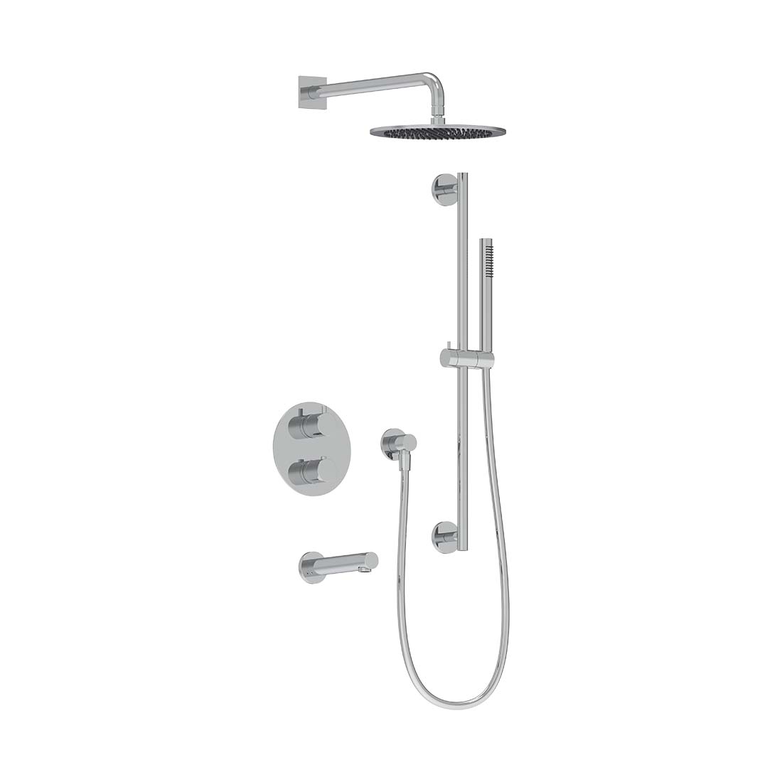 3-Way Thermostatic Shower Trim Set with Tub Spout