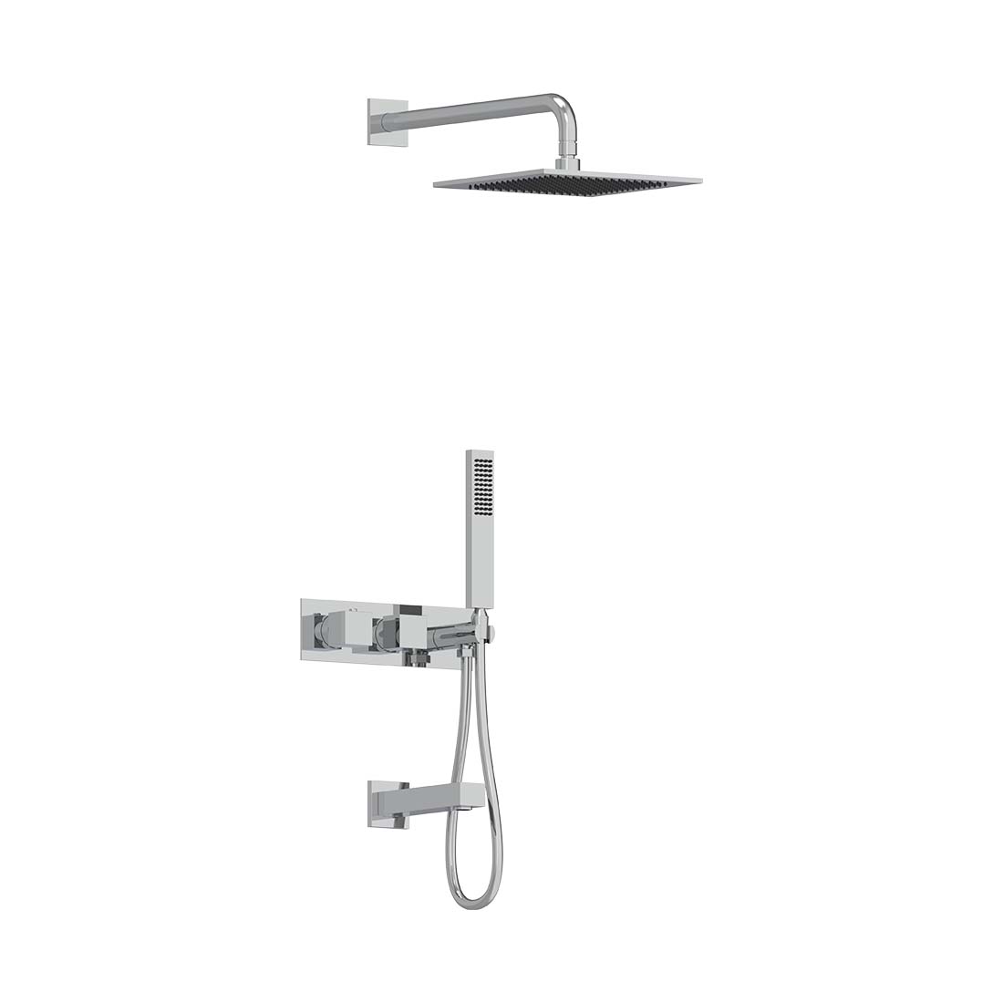 3-Way Thermostatic Shower Trim Set with Tub Spout