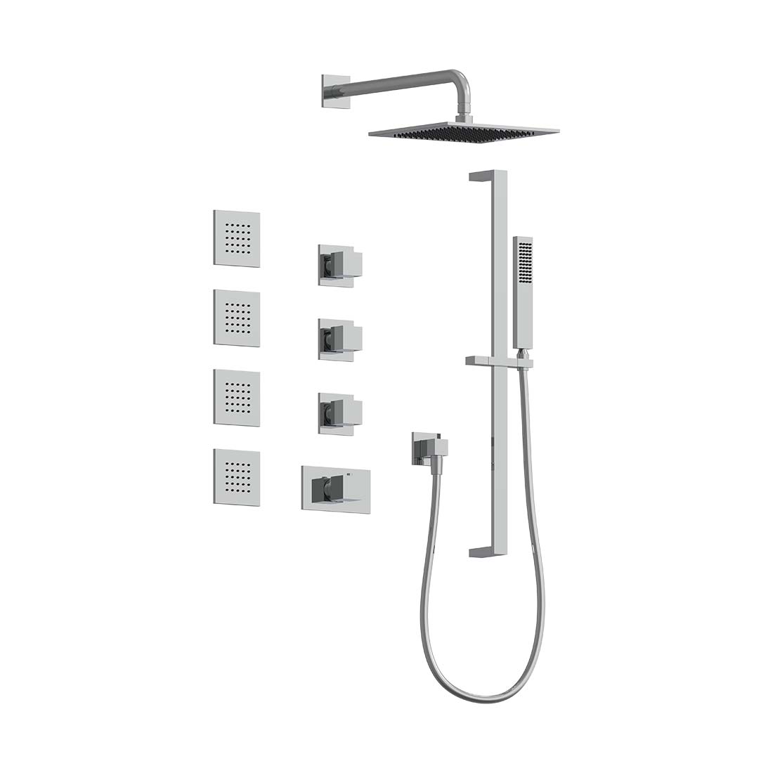 3-Way Thermostatic Shower Trim Set with Sprays