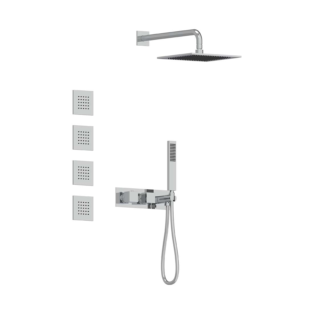 3-Way Thermostatic Shower Trim Set with Sprays