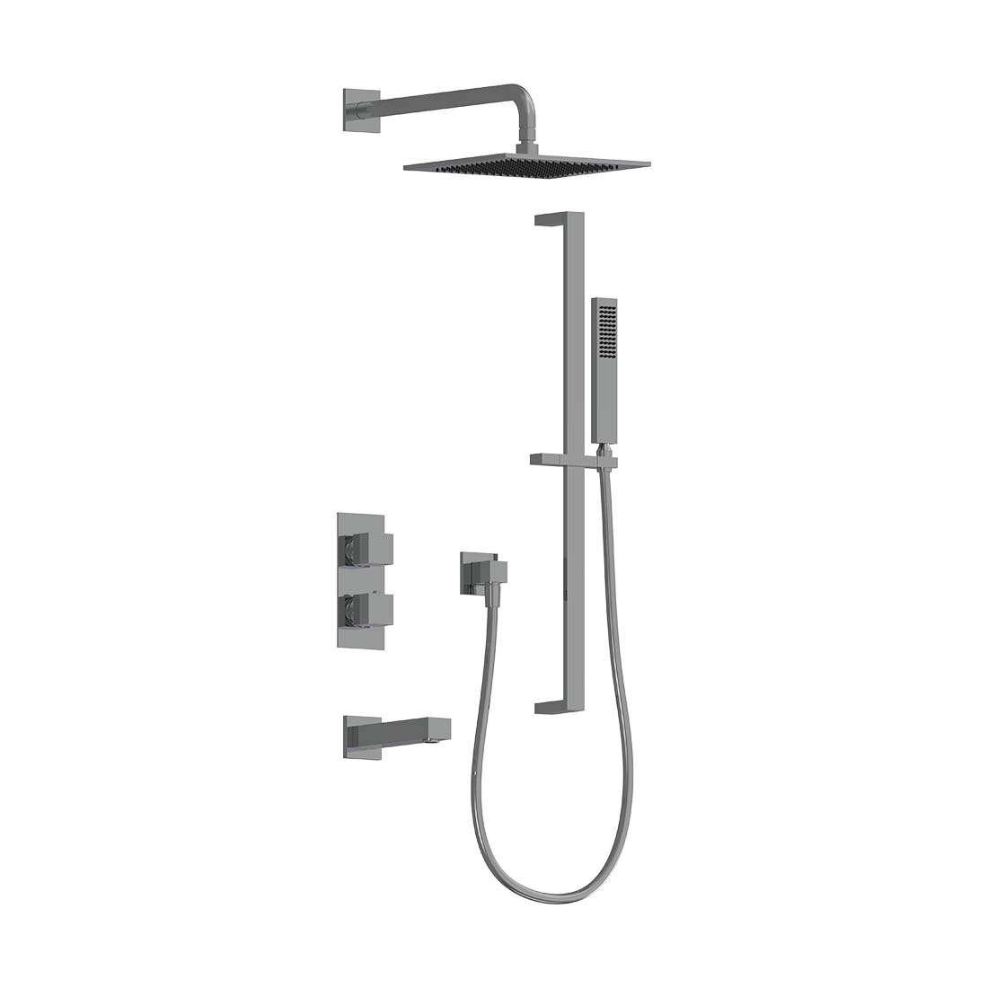 3-Way Thermostatic Shower Trim Set with Tub Spout