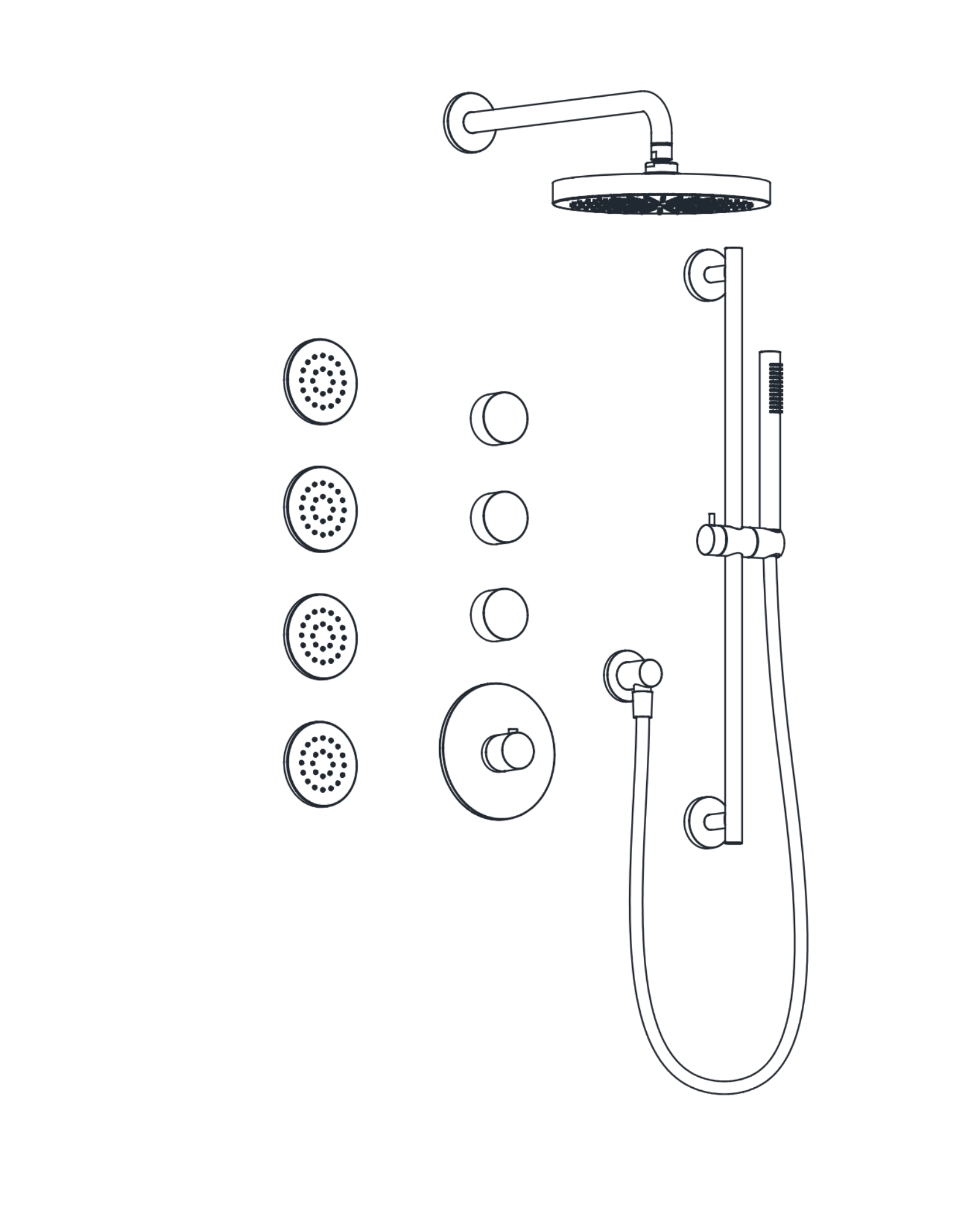 3-Way Thermostatic Shower Trim Set
