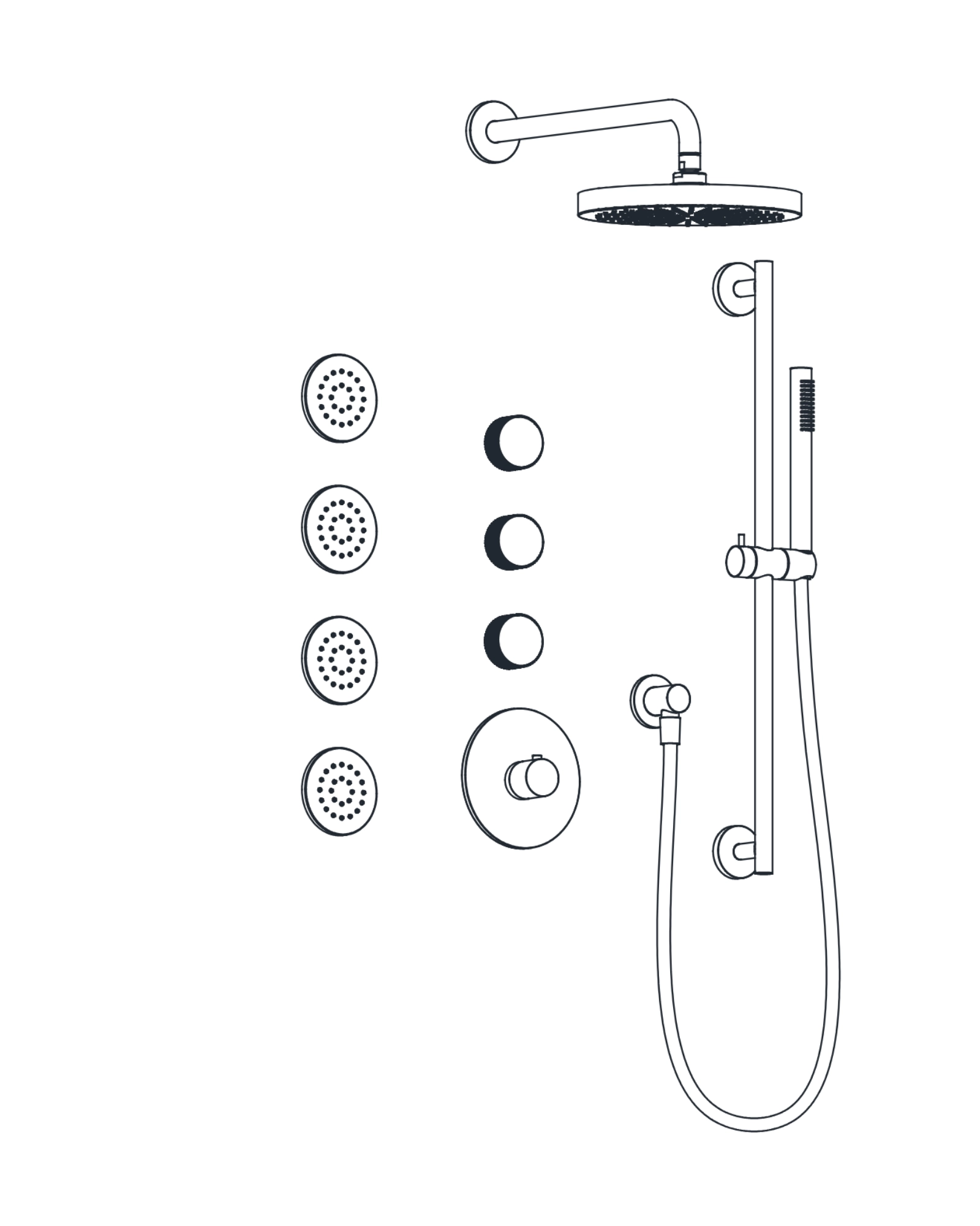 3-Way Thermostatic Shower Trim Set