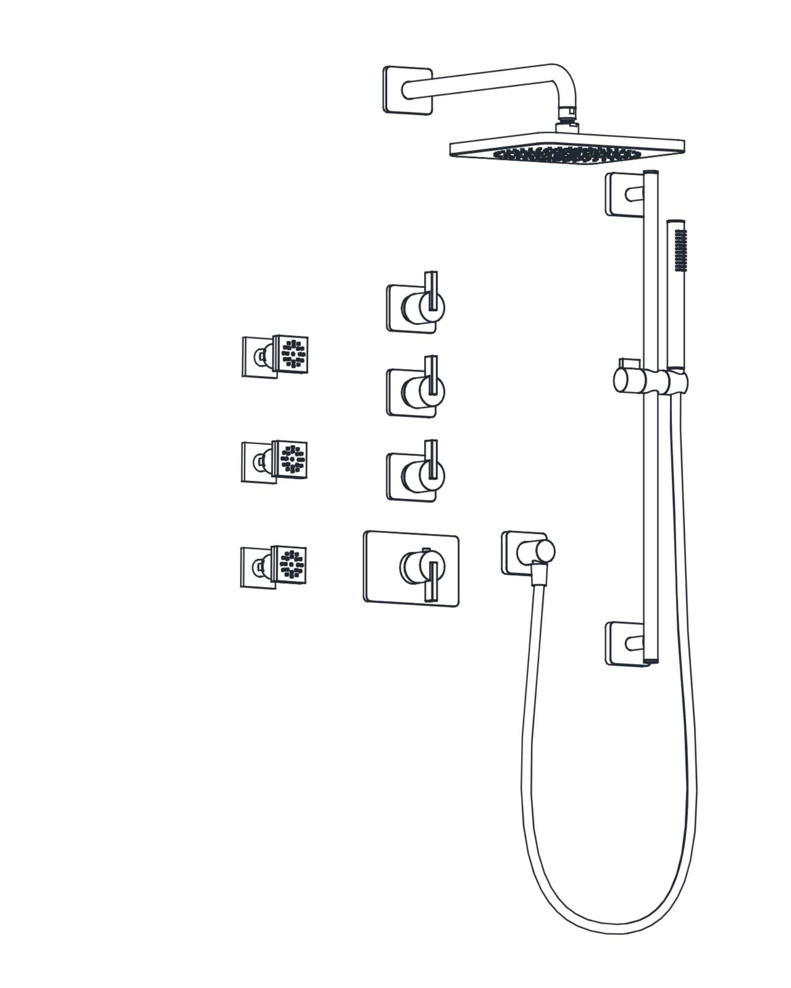 3-Way Thermostatic Shower Trim Set