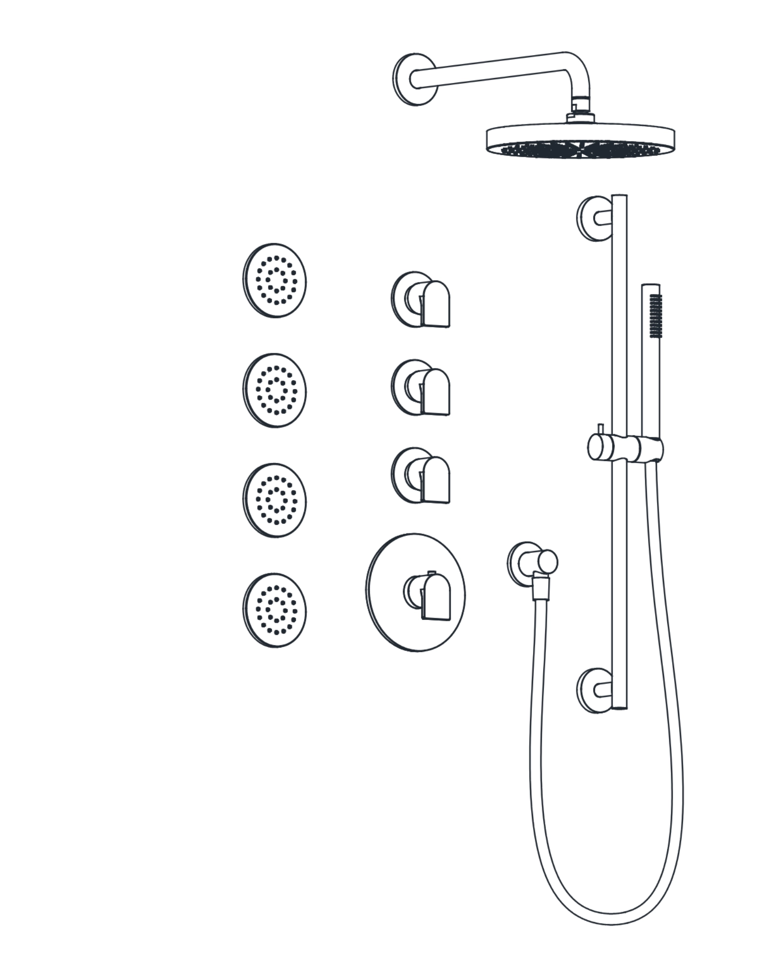 3-Way Thermostatic Shower Trim Set