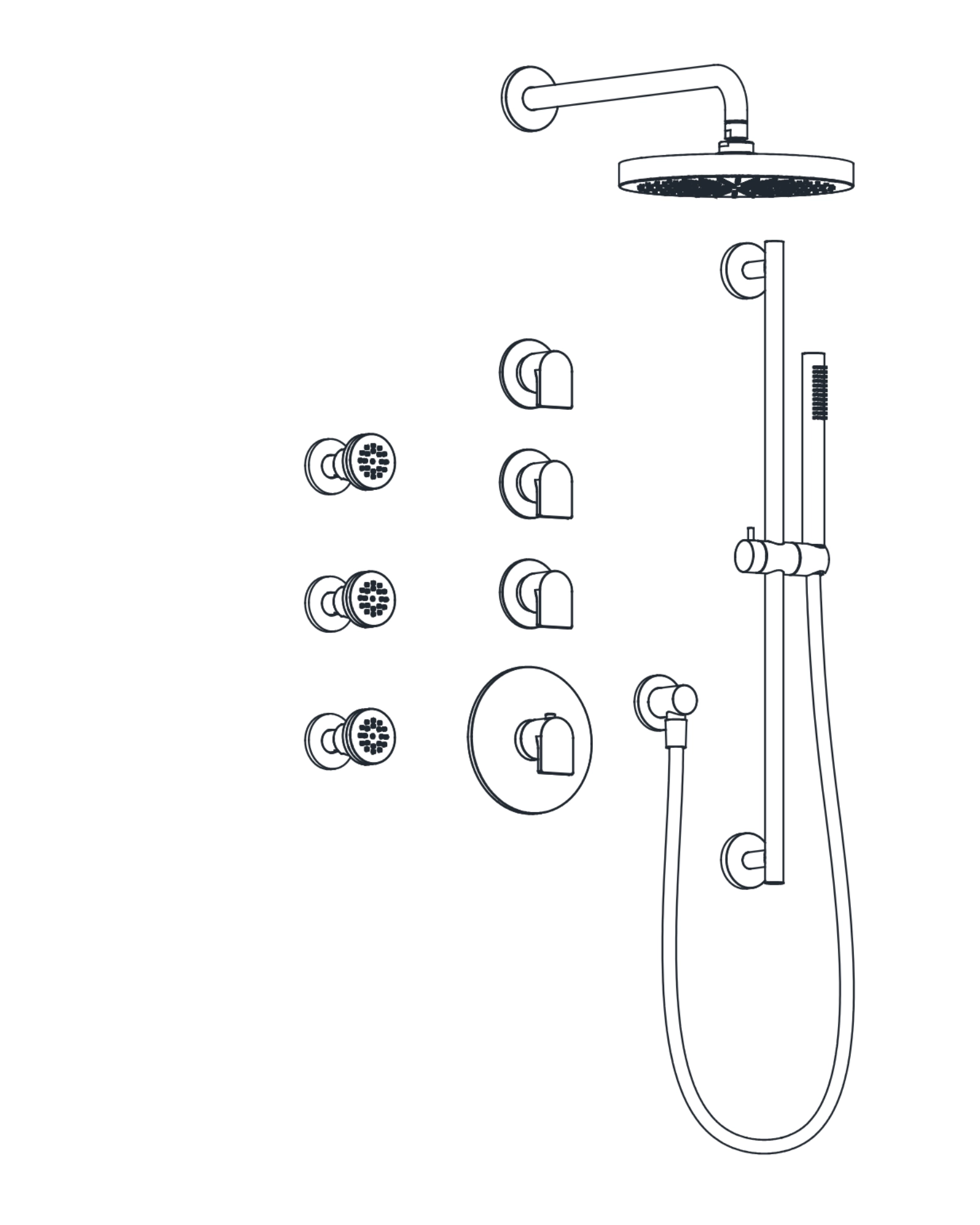 3-Way Thermostatic Shower Trim Set