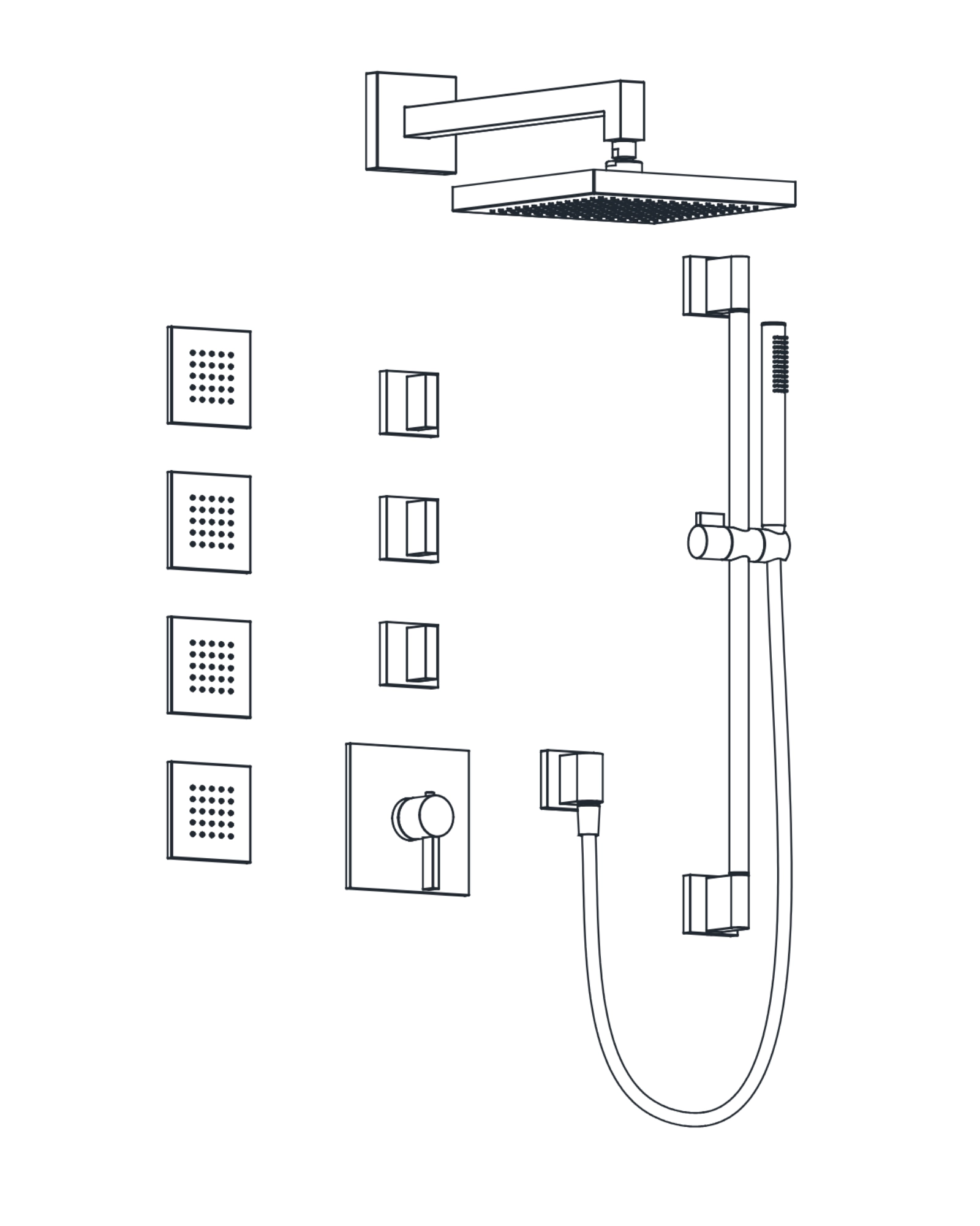 3-Way Thermostatic Shower Trim Set