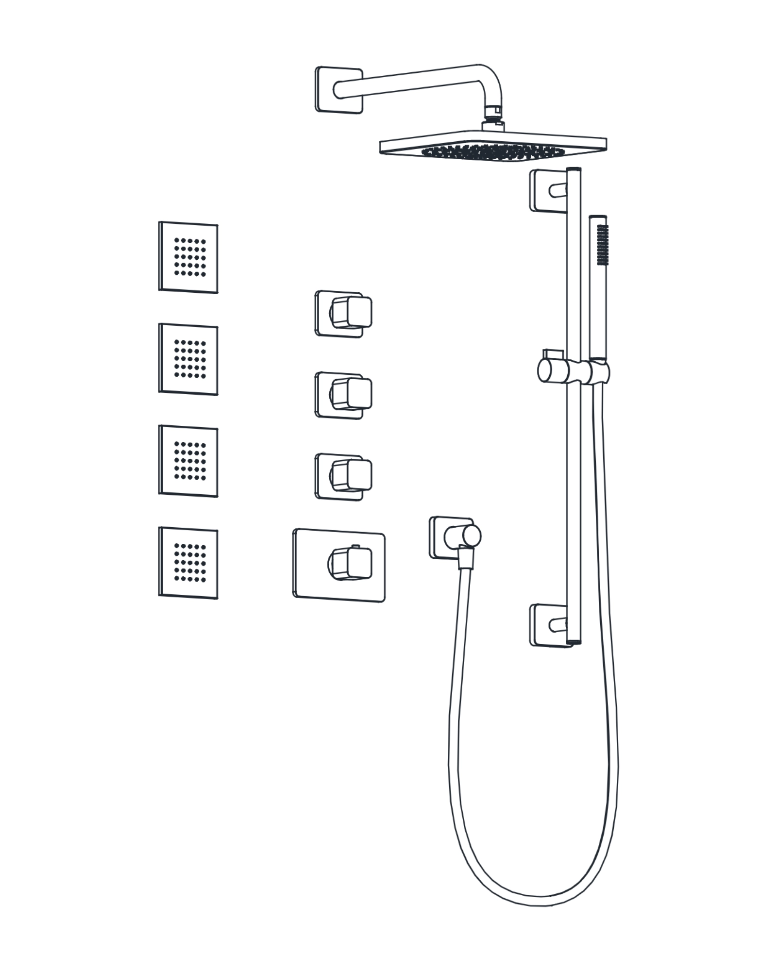 3-Way Thermostatic Shower Trim Set