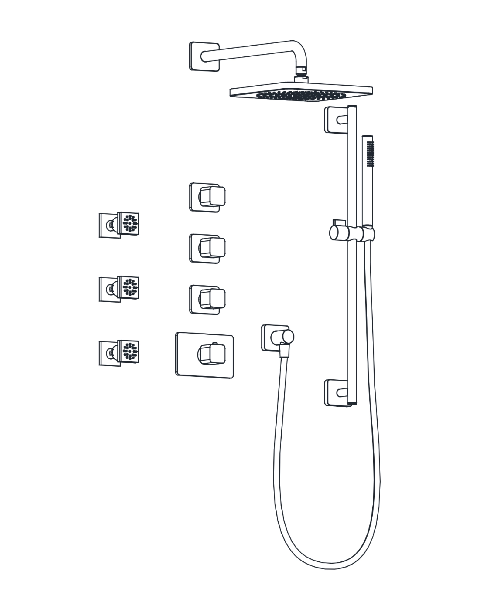 3-Way Thermostatic Shower Trim Set