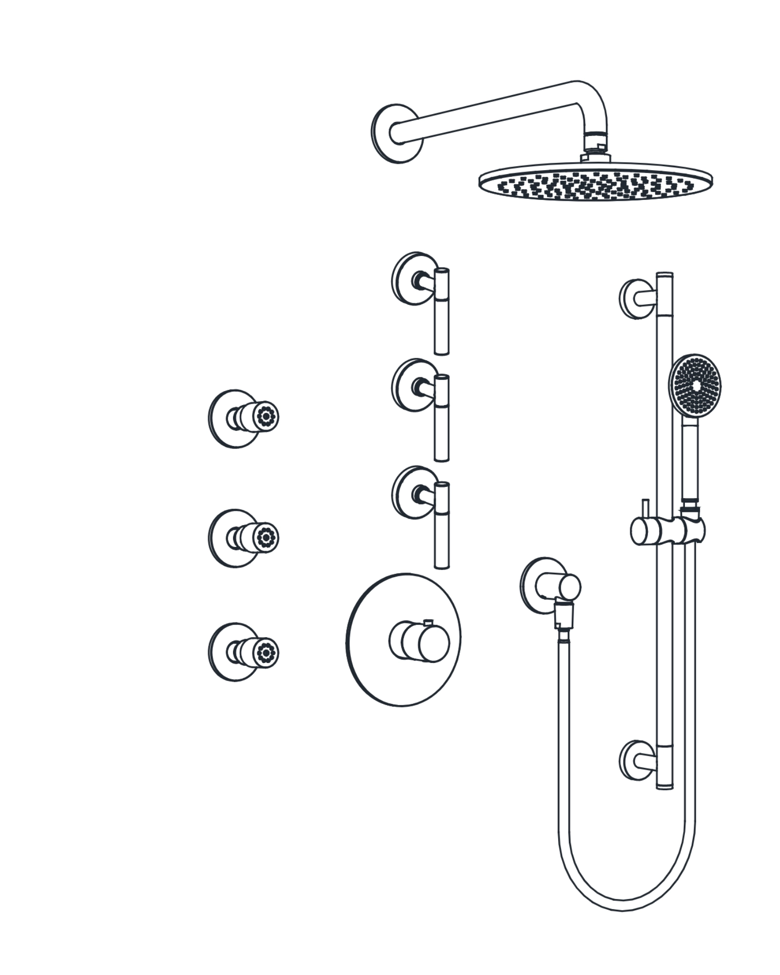 3-Way Thermostatic Shower Trim Set