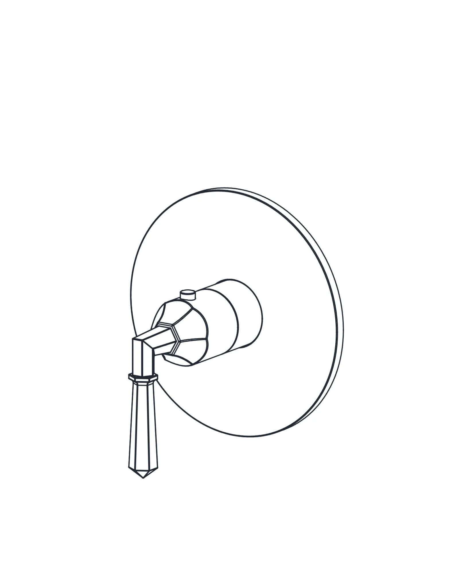 3/4" round thermostatic valve trim (REQ.: TV3000.RI)